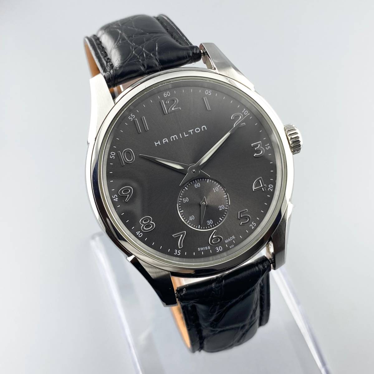 稼働 ハミルトン ジャズマスター スモセコ H384110 グレー メンズ腕時計 1円〜】HAMILTON ハミルトン 腕時計 メンズ H384110 ジャズマスター