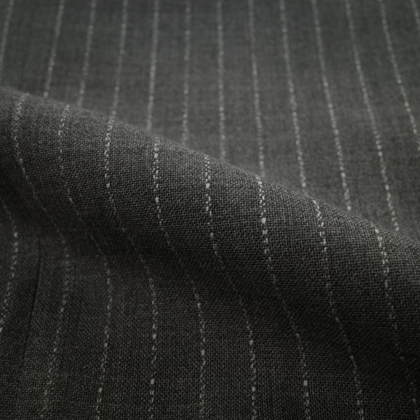 新品1円～★定価8万 イタリア REDA社生地 レダ 春夏 ウール毛100％ ストライプスーツ 98AB6 ICE SENSE ワンタック グレー 本物 ◆7086◆