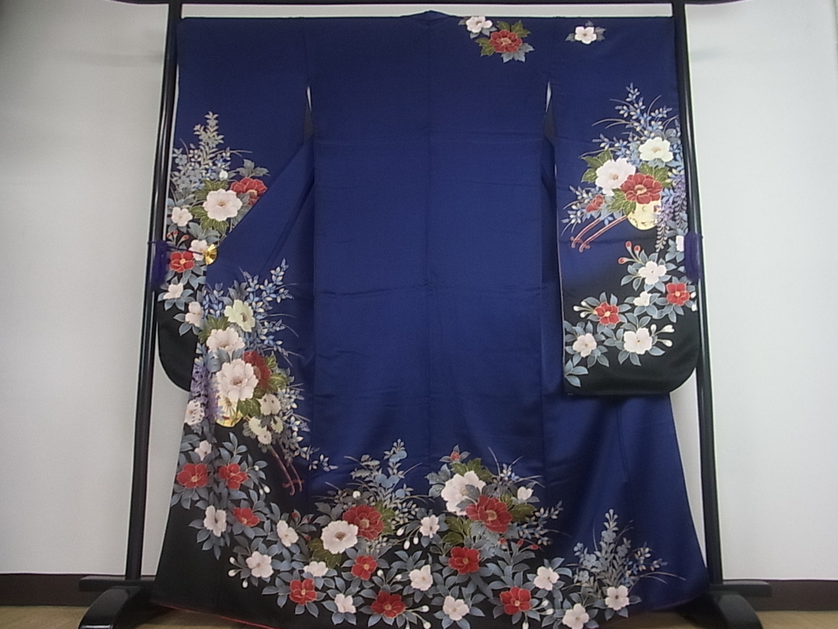 平和屋着物□豪華振袖 駒刺繍 花車文 暈し染め 金彩 逸品 in279