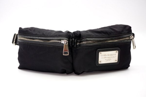 1円～ ドルチェ&ガッバーナ ウエストポーチ ボディバッグ ベルトバッグ Unisex ナイロン 黒 ブラック 良品 Dolce&Gabbana 8057h