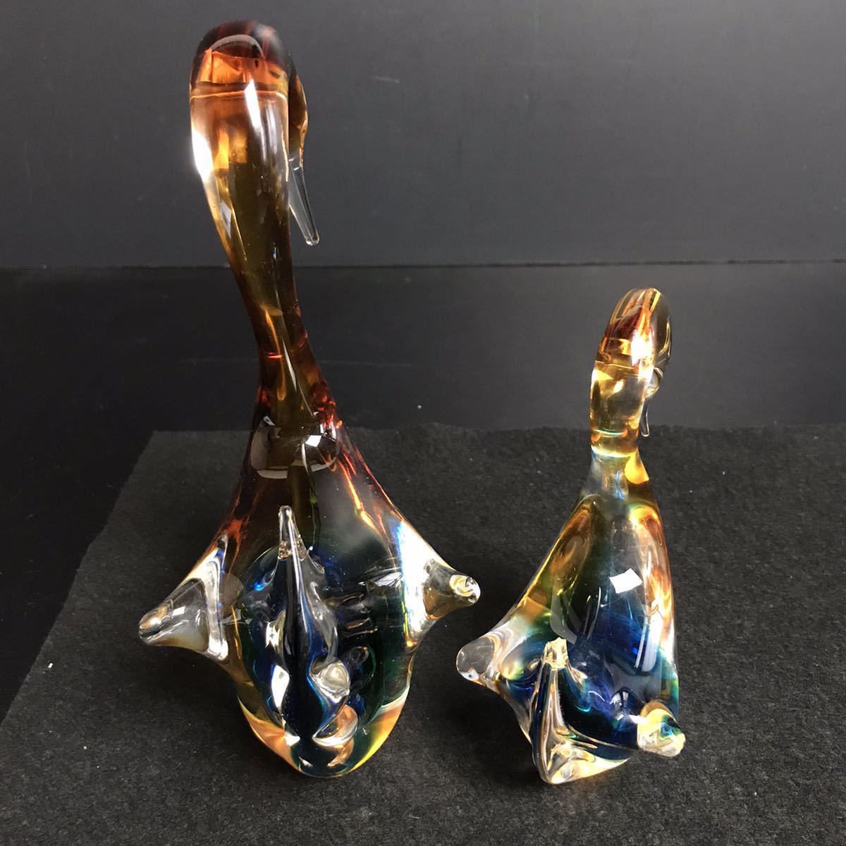 CR061] Multi Glass マルティグラス 白鳥 スワン 親子 ペア 