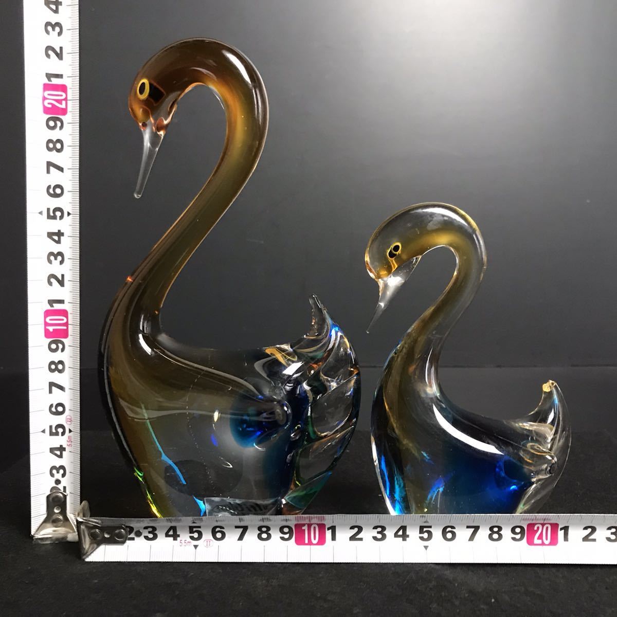 CR061] Multi Glass マルティグラス 白鳥 スワン 親子 ペア 