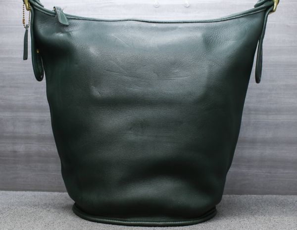 COACHオールドコーチ 9085ダークグリーンバケツ型レザーショルダーバッグ 超希少】COACH オールドコーチ ショルダーバッグ バケツ 大容量 9085