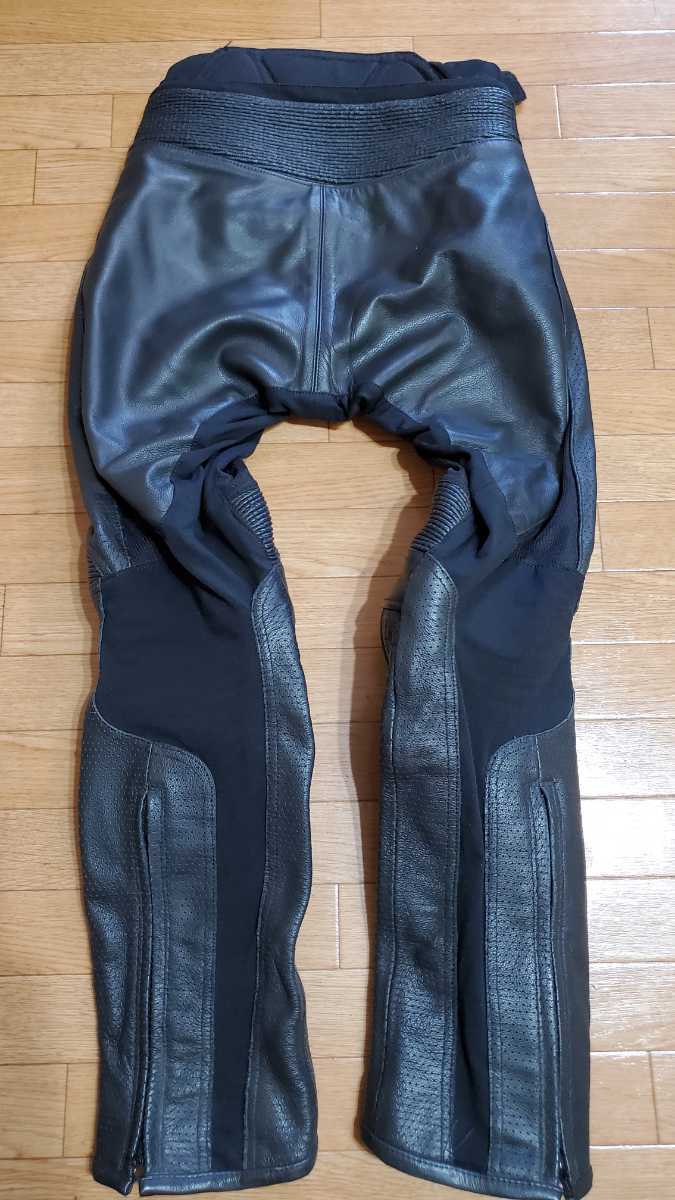 良品】HYOD 春夏レザーパンツ Mサイズ 膝パッド付 ブーツアウト バイク