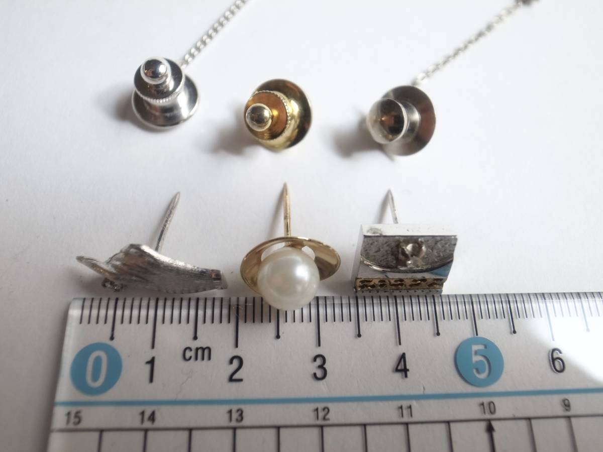 K18 K14WG silver タイタックピン　まとめ メンズアクセサリーセット 3点 まとめて K18 K14WG SILVER