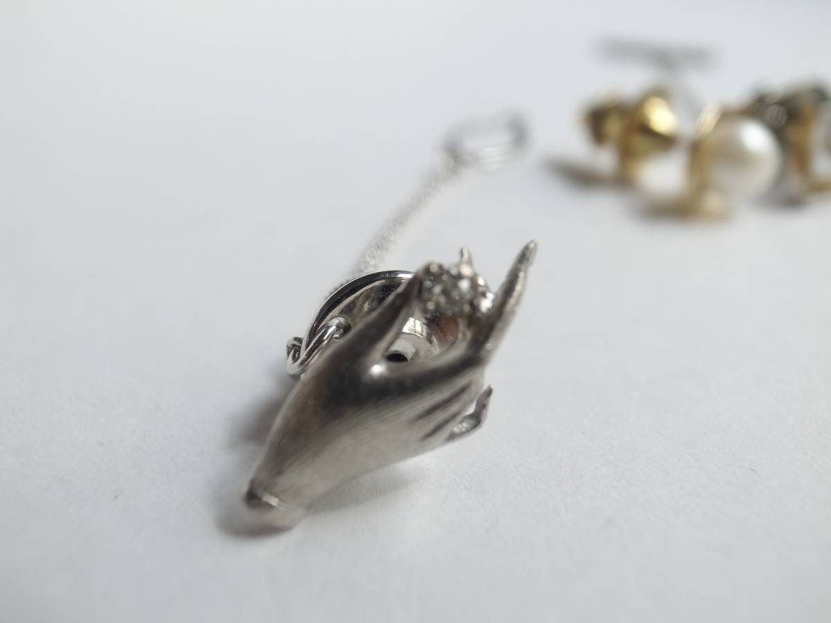 K18 K14WG silver タイタックピン　まとめ メンズアクセサリーセット 3点 まとめて K18 K14WG SILVER