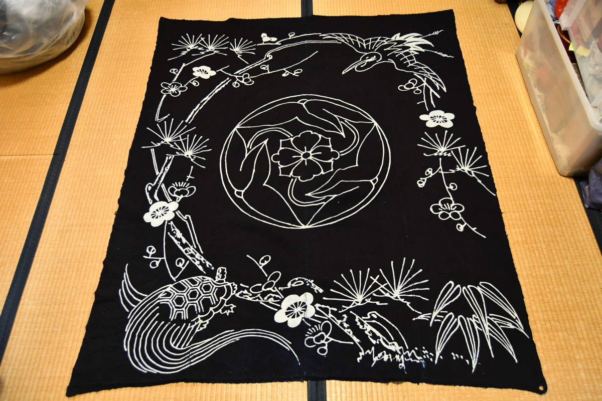 人気定番，新品 古布 筒描き4幅 沢潟に剣花菱家紋に松竹梅鶴亀 出雲 アート リメイク 創作材料 手織り木綿(レディースファッション)｜売買されたオークション情報、yahooの商品情報をアーカイブ公開 - オー その他