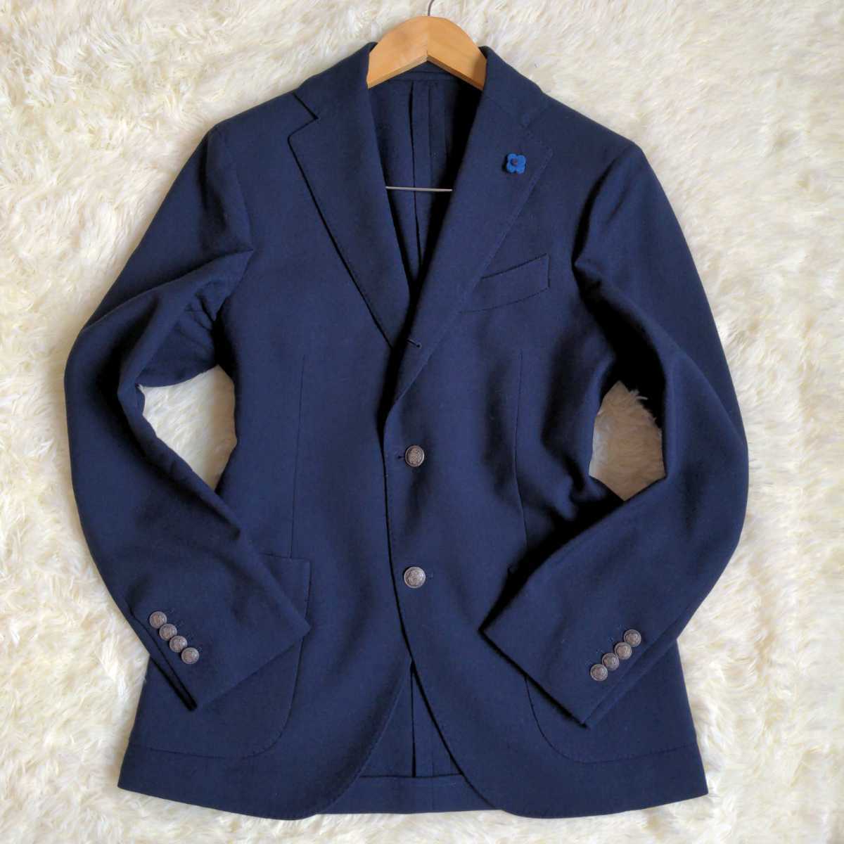最高級の春風】ラルディーニ LARDINI 美品 ネイビージャケット 春夏 