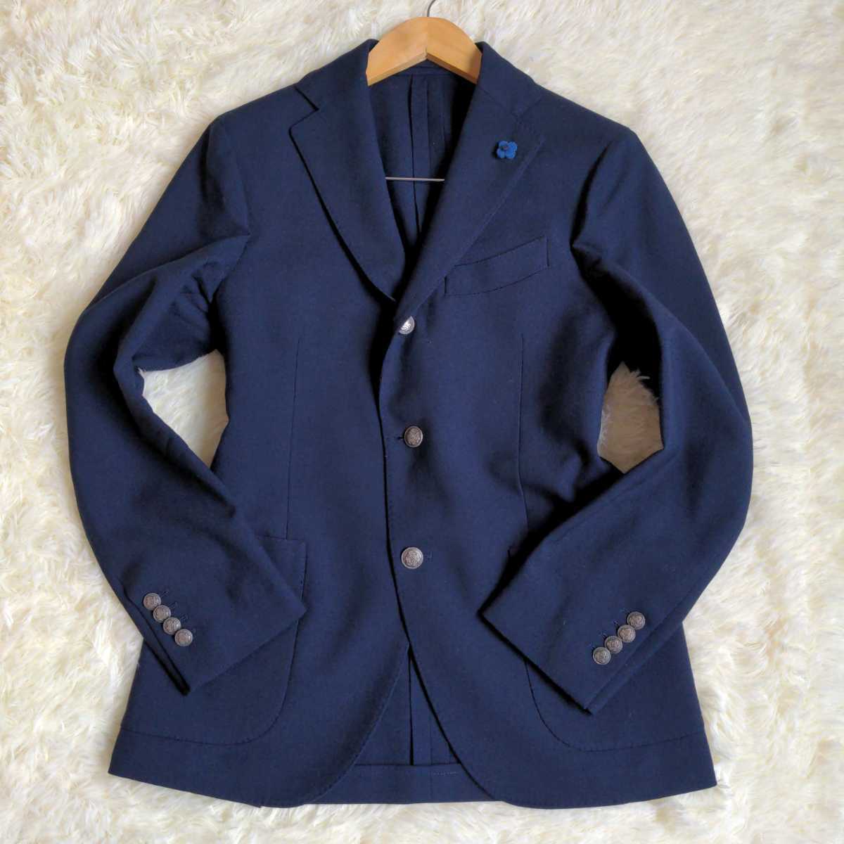 最高級の春風】ラルディーニ LARDINI 美品 ネイビージャケット 春夏 