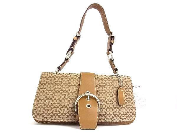 美品 コーチ COACH ☆ シグネチャーキャンバス ショルダーバッグ  