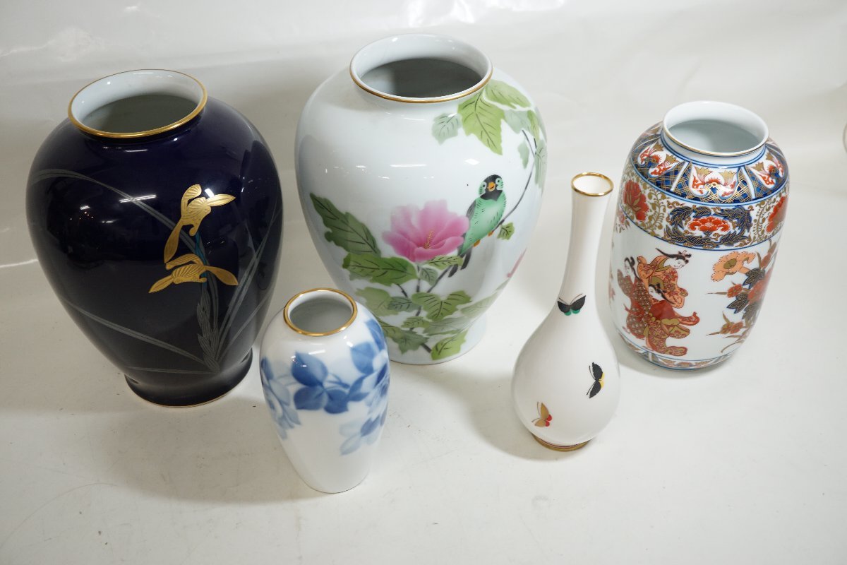 f002 2F 花器 5点 まとめ 香蘭社 大倉 深川 有田 壺 花入れ 花瓶 花生 在