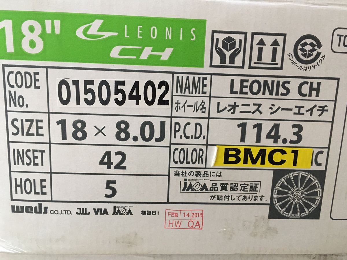 美品】Weds LEONIS(レオニス) CH 8J-18 off+42 pcd114.3/5H ホイール 