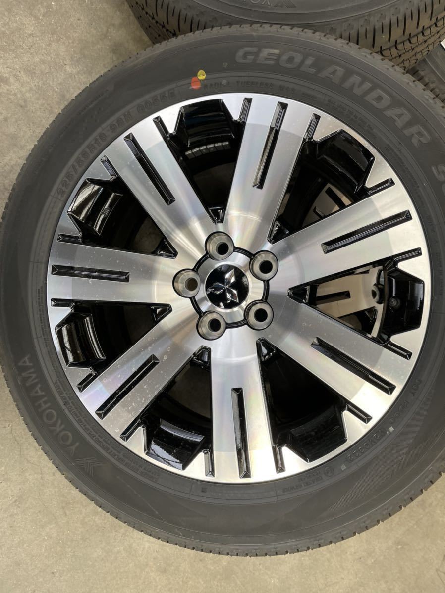 デリカD5 新車外し タイヤ225⁄55R18+純正ホイール 4本セット 北海道発