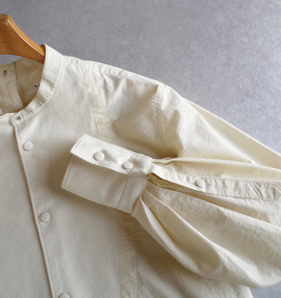 トゥモローランド MACPHEE 定価2，3万 2021SS マカフィー バンドカラーの上品ブラウス TOMORROWLAND シャツ ハイネック MACPHEE トゥモローランド マカフィー 2021SS☆1.8万☆ 大人可愛い上質コットン ニット