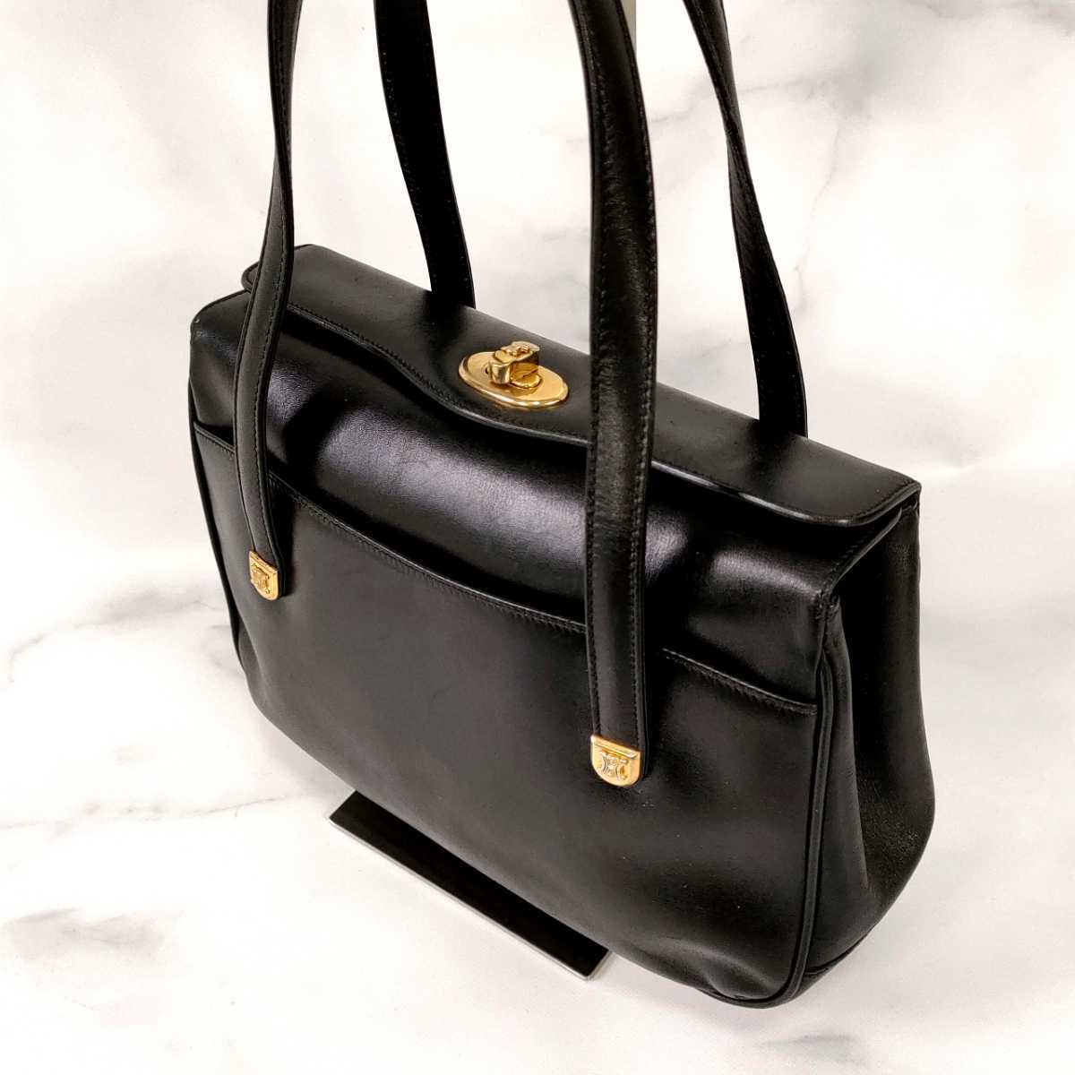1円スタート・美品】希少 セリーヌ CELINE レザー ターンロック 