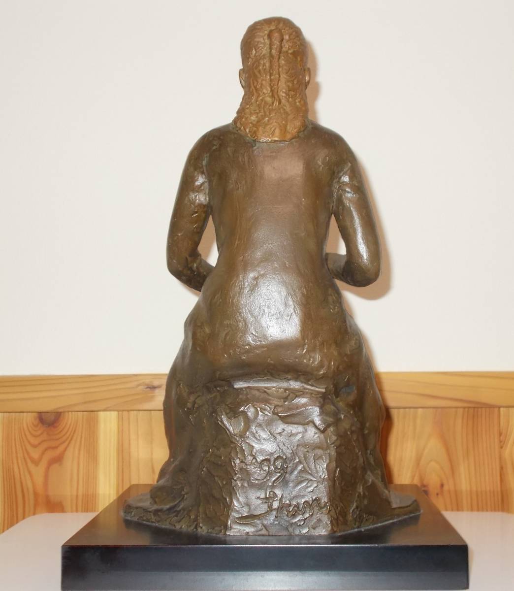 山本眞輔作 ブロンズ 彫刻 「祈り」/ 細川ガラシャ婦人像/36cm /日展