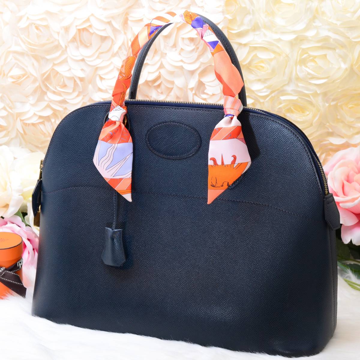 エルメス HERMES ボリード 35 綺麗なツイリー付き ハンドバッグ □B 