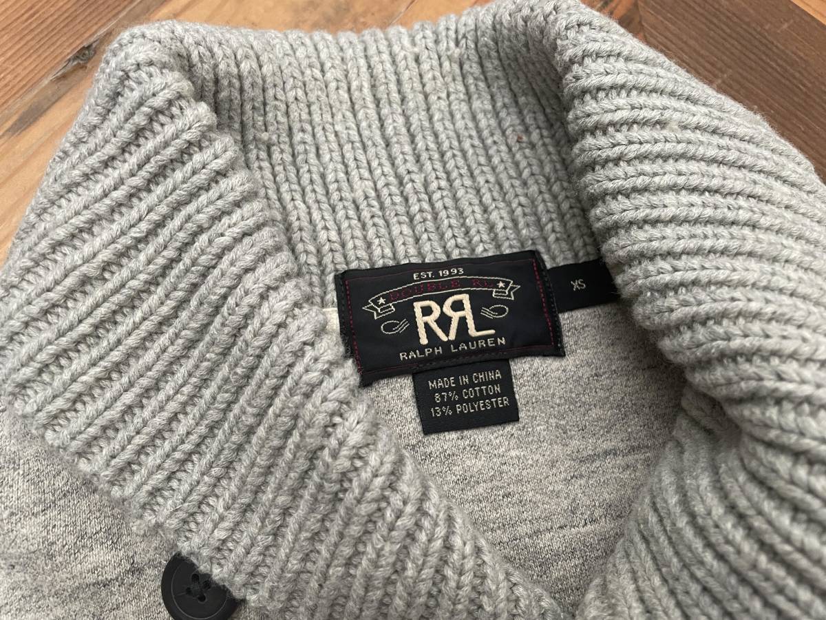 【初期・希少】 RRL ラルフローレン 霜降り スウェット カーディガン RRL ショールカラー スウェット カーディガン NY / Shawl Collar
