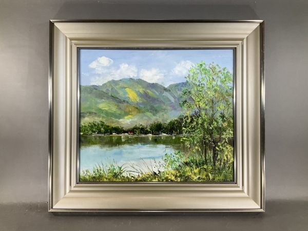 真作保証□油彩□尾身周三□『奥日光風景』□実力作家□最高傑作□額付