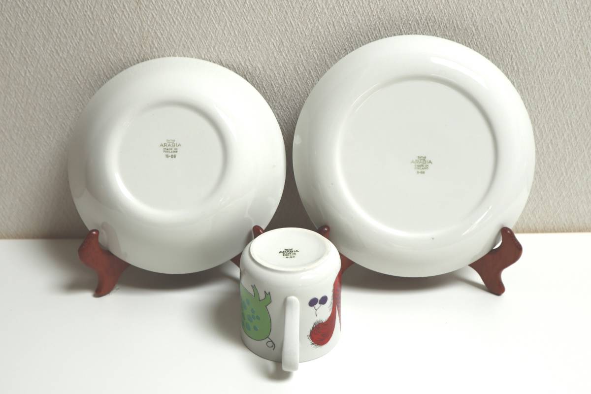 VTG☆子供用食器３点セット(Noakin アルッキ)☆Gunvor Arkkiノアキン Student Gives 庫山窯 未使用ヴィンテージ☆Noakin Arkkiノアキン アルッキ 食器３点セット☆Gunvor Olin-Gronqvist グンヴァル オリン グラングヴィスト☆ARABIA