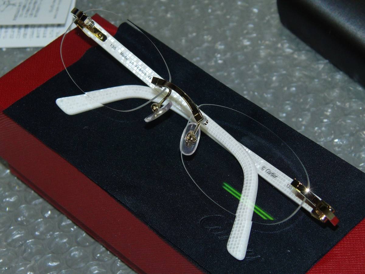 カルティエ Cartier リムレス メガネフレーム 眼鏡 □Cartier メガネ 