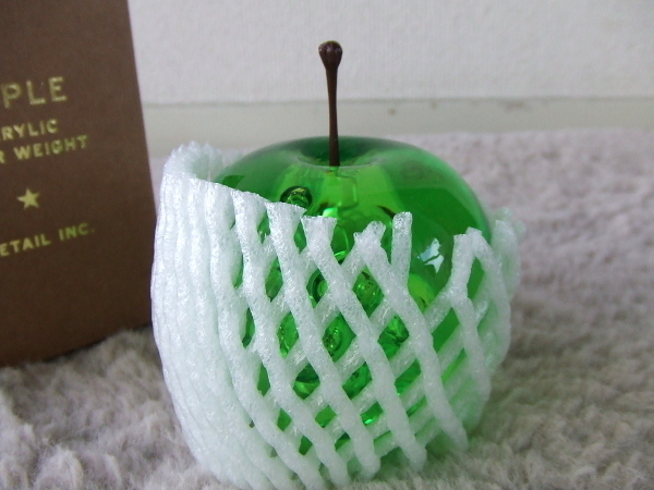 新品☆アップルペーパーウェイト☆APPLE Acrylic Paper Weightグリーン