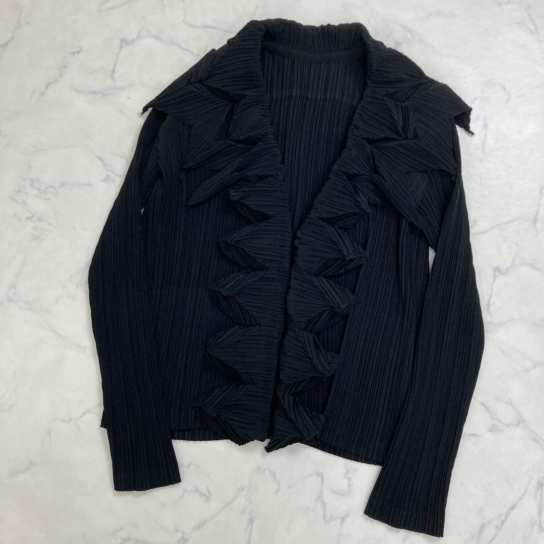 ISSEY MIYAKE FETE□デザインプリーツカーディガン□サイズ 3 