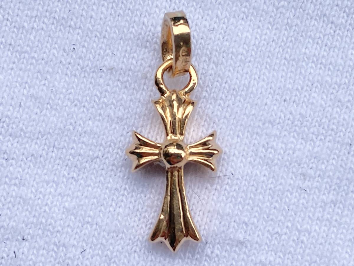 美品】CHROME HEARTS クロムハーツ 22k ベビーファットクロス パヴェ