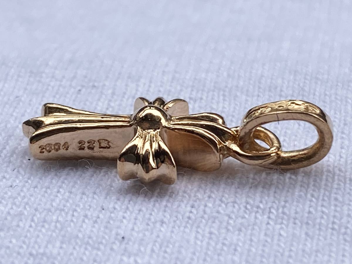 美品】CHROME HEARTS クロムハーツ 22k ベビーファットクロス パヴェ