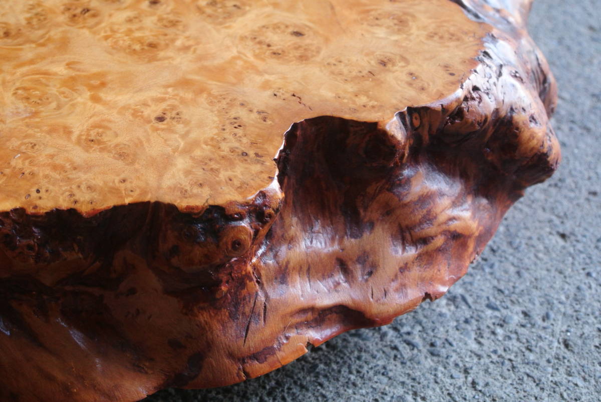 玉杢材敷板 全長46㎝ 検 葡萄花梨栃花台飾台盆栽台