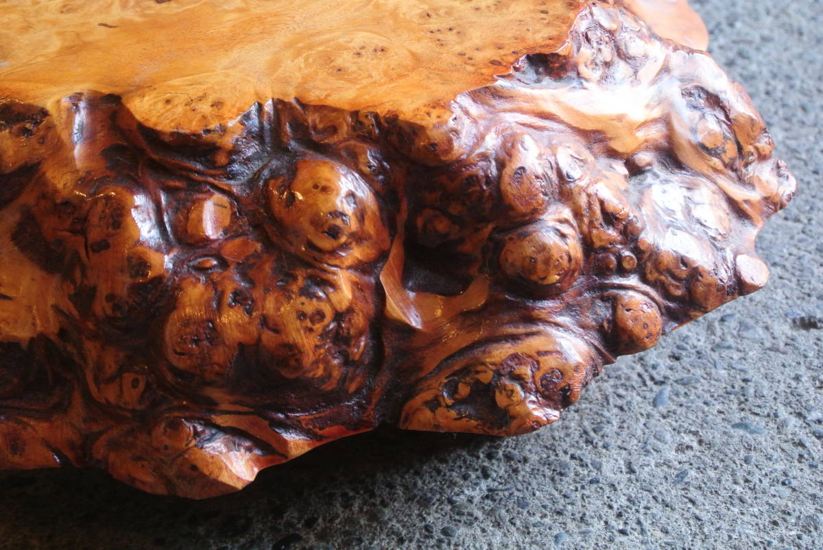 玉杢材敷板 全長46㎝ 検 葡萄花梨栃花台飾台盆栽台