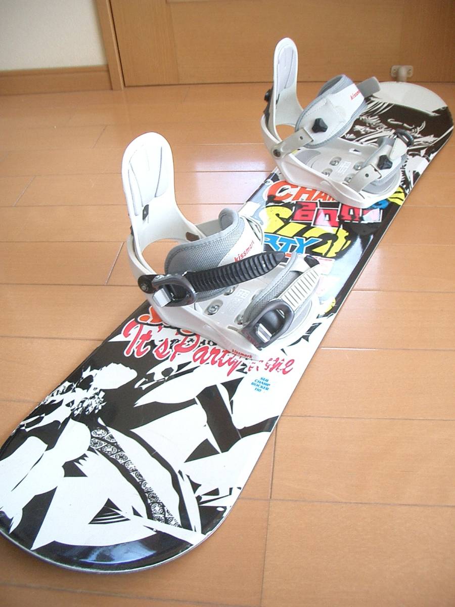 ☆新品＆中古☆　SLQ　kissmark　スノーボード　ボード　ダブルキャンバー　バインディング　110cm　JRサイズ　子供用　2点セット　BD4766