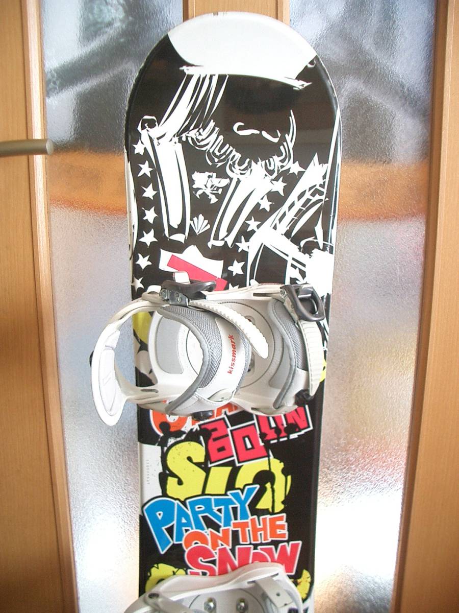 ☆新品＆中古☆　SLQ　kissmark　スノーボード　ボード　ダブルキャンバー　バインディング　110cm　JRサイズ　子供用　2点セット　BD4766