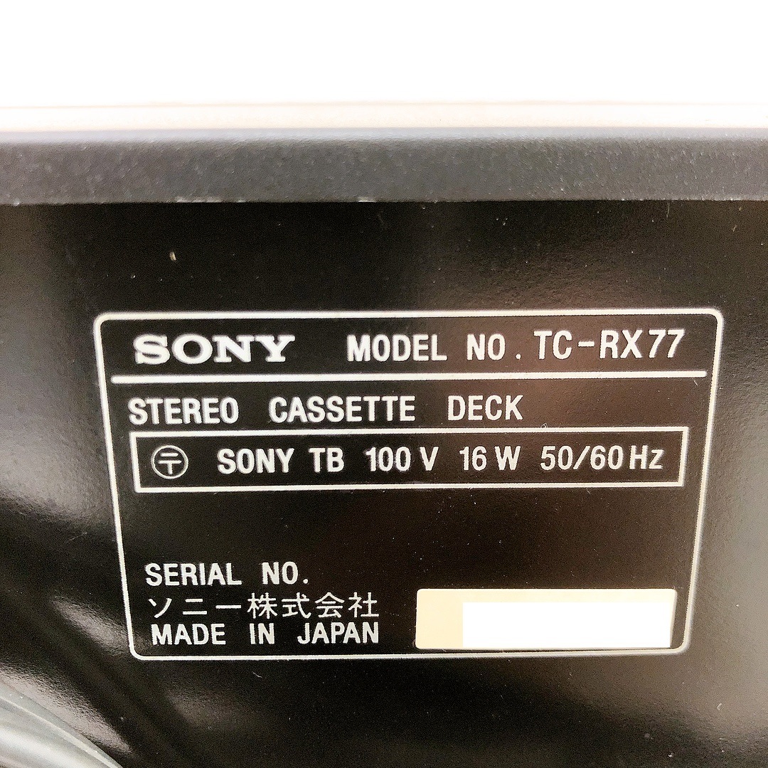 SONY ソニー「TC-RX77」オートリバースカセットデッキ】ステレオ