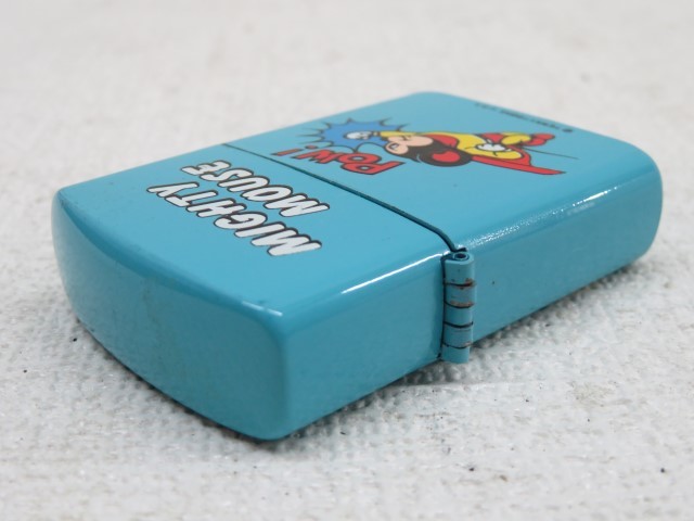 ヴィンテージ☆TERRY TOONS U.S.A オイルライター MIGHTY MOUSE ブルー 