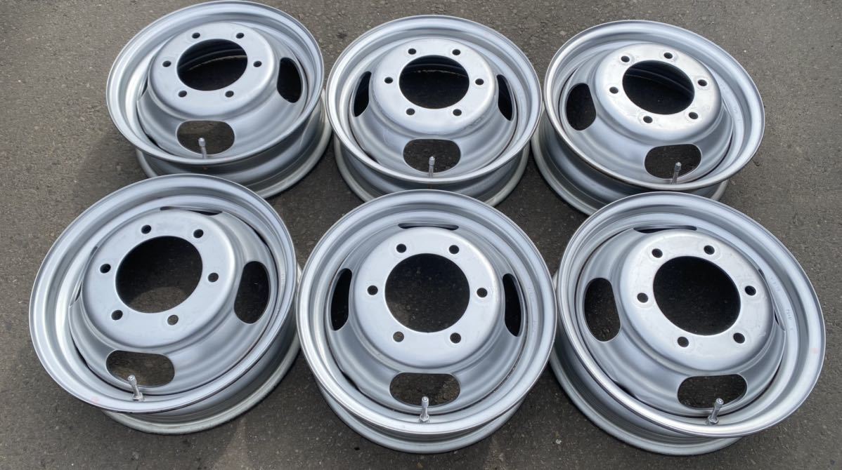  三菱 キャンター ガッツ 等15&times;5J 108-7T 6穴 スチールホイール 両面再塗装１８５／７５R１５ １０６ １０４Ｎ ＬＴ 対応 6本セット(ホイール)｜売買されたオークション情報、yahooの商品情報 ホイール