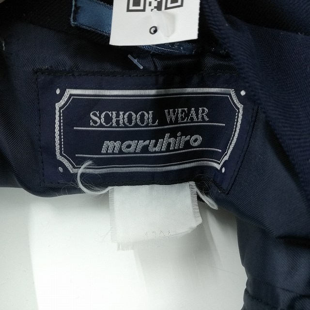 1円 イートン スカート 上下2点セット 大きいサイズ 冬物 長袖 女子 学生服 中学 高校 紺 制服 中古 ランクC EY0176_6