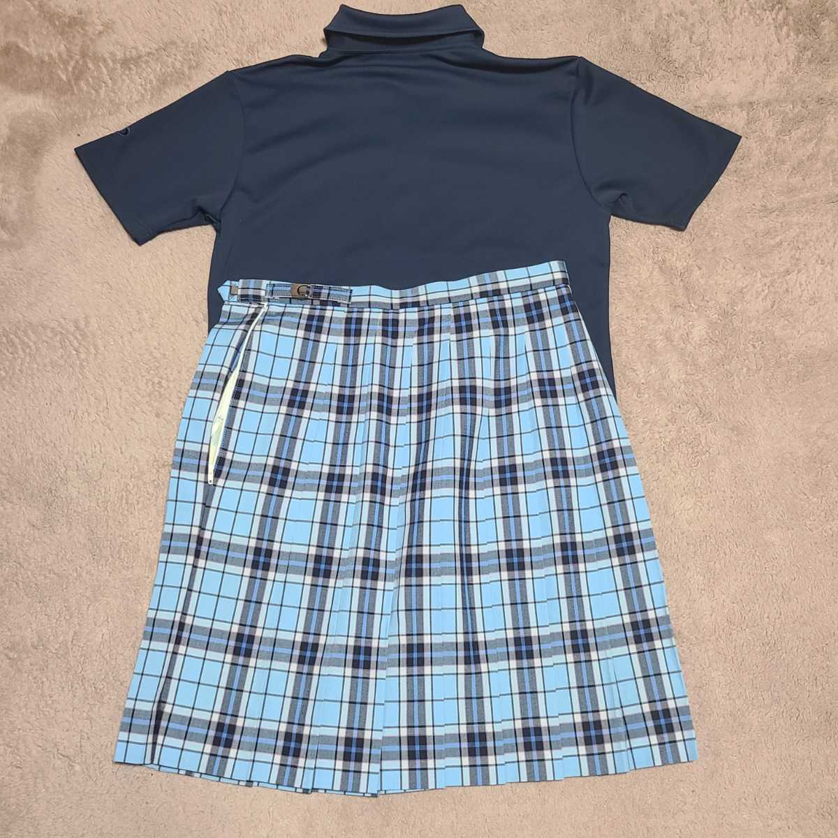 コスプレ衣装 ◇ クラークHS 夏スカート(水色) ＆ ポロシャツ 夏服  