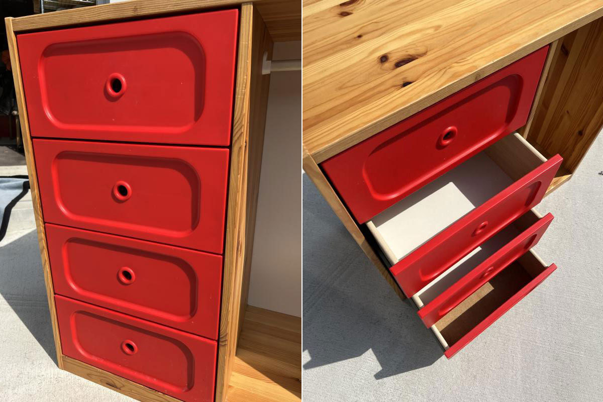 家財便配送可】☆IKEA☆イケア チェスト 収納4段＋ハンガーラック 96 