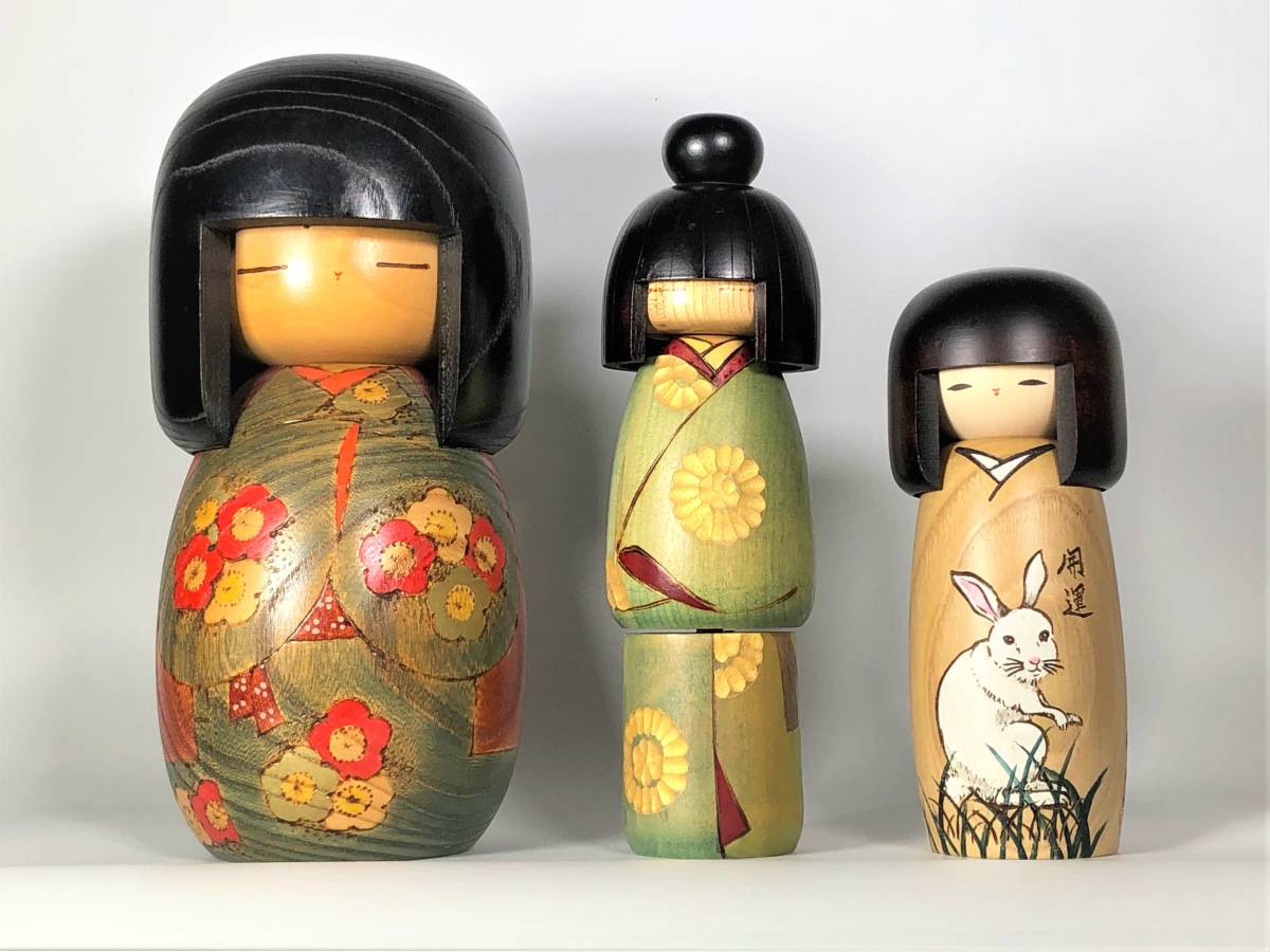 創作こけし　卯三郎　宮川邦夫　東亜　かずを・他　　　 21点　まとめ売り 創作こけし 宮川邦夫 高見沢かずを 卯三郎こけし うさぎ 郷土玩具 計3
