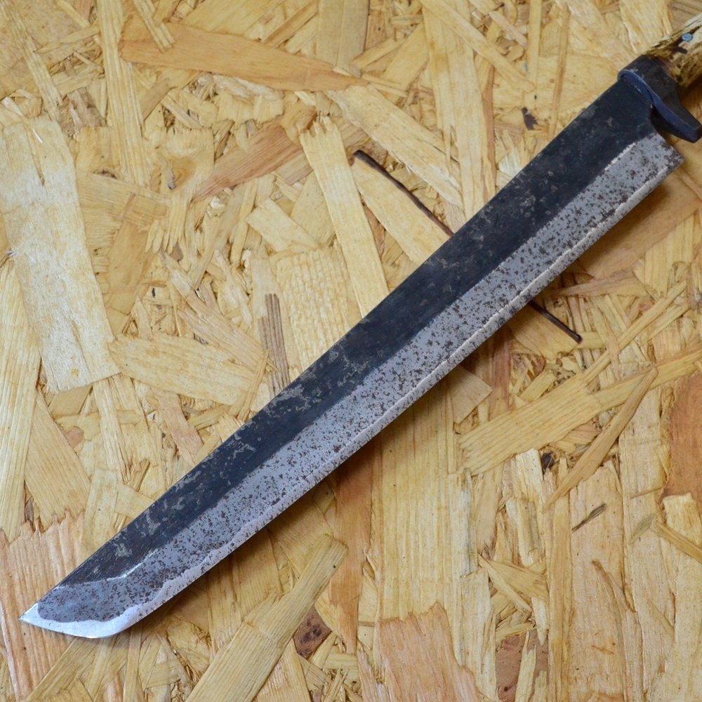 希少 伝統工芸士 佐治武士 作 剣鉈 竹製シース付き 全長約45.5cm 重量  