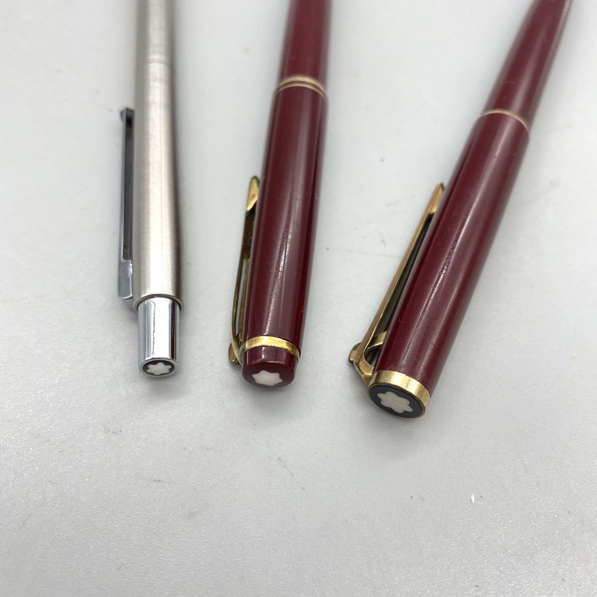 V-162 MONTBLANC モンブラン ボールペン 3本セット ボルドー シルバー 