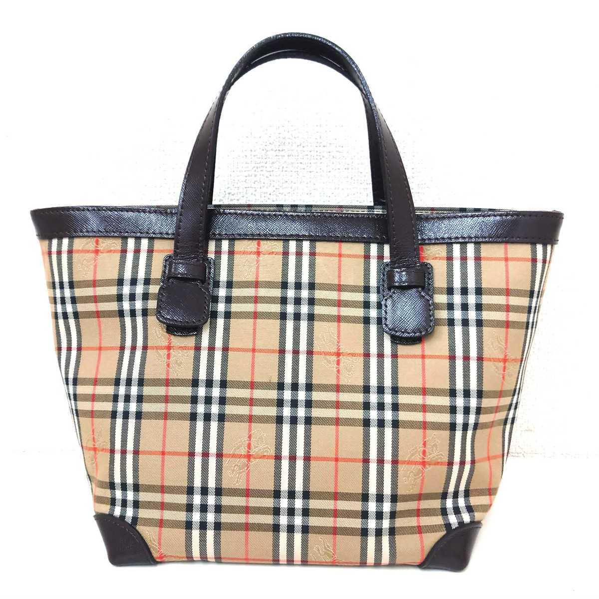 極美品 バーバリー シボ革 レザー トートバッグ ブラック 【美品 