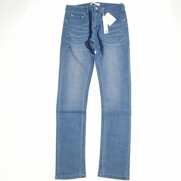 新品1円~★AZ by junhashimoto ジュンハシモト メンズ スリムパンツ デニムパンツ スキニー L ブルー ストレッチ ジーンズ ◆9733◆ by junhashimoto AZ navy S ロゴラインビッグTシャツ