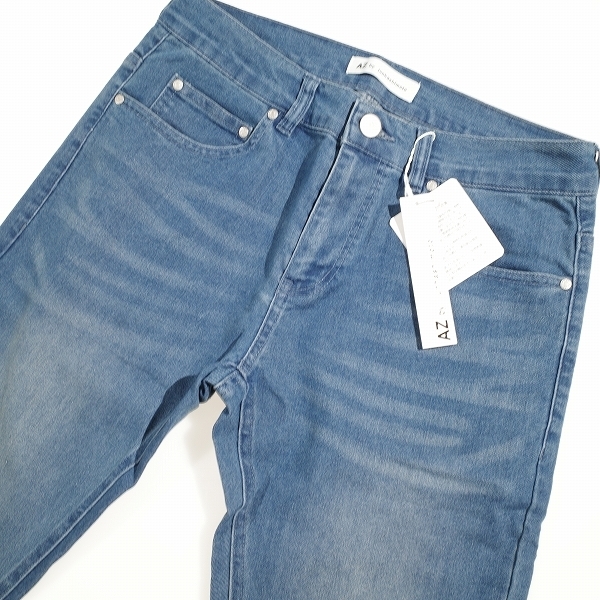 新品1円~★AZ by junhashimoto ジュンハシモト メンズ スリムパンツ デニムパンツ スキニー L ブルー ストレッチ ジーンズ ◆9733◆ by junhashimoto AZ navy S ロゴラインビッグTシャツ