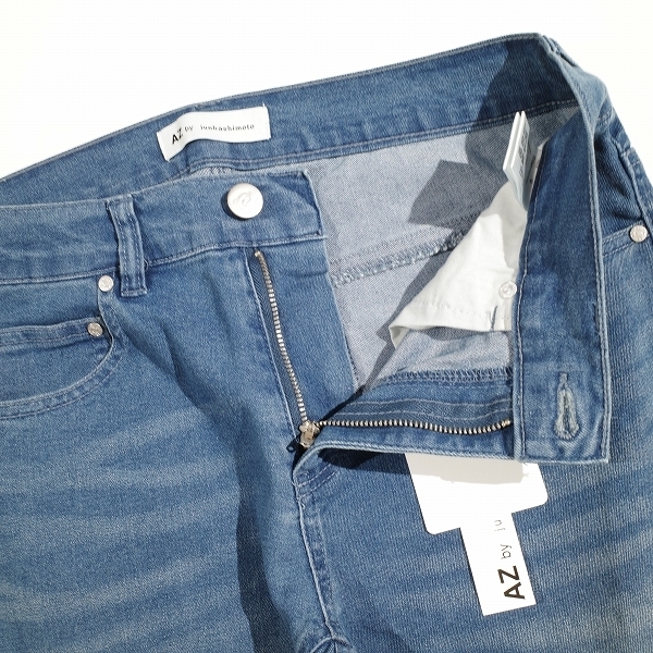 新品1円~★AZ by junhashimoto ジュンハシモト メンズ スリムパンツ デニムパンツ スキニー L ブルー ストレッチ ジーンズ ◆9733◆ by junhashimoto AZ navy S ロゴラインビッグTシャツ