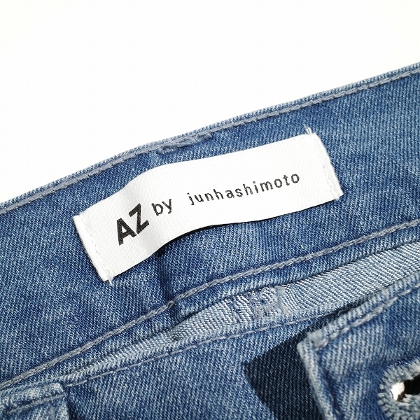 新品1円~★AZ by junhashimoto ジュンハシモト メンズ スリムパンツ デニムパンツ スキニー L ブルー ストレッチ ジーンズ ◆9733◆ by junhashimoto AZ navy S ロゴラインビッグTシャツ
