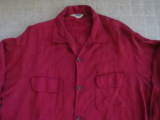 USA製 ビンテージ 50S ピルグリム PILGRIM 赤 ギャバシャツ L 