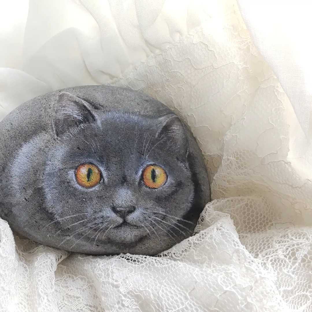 Saburina ちょっと大きめ石コロアート 石猫 手描きイラスト シャルトリュー 手描きイラスト ブリテッシュショートヘア 動物画 猫石 置物 オブジェ 売買されたオークション情報 Yahooの商品情報をアーカイブ公開 オークファン Aucfan Com