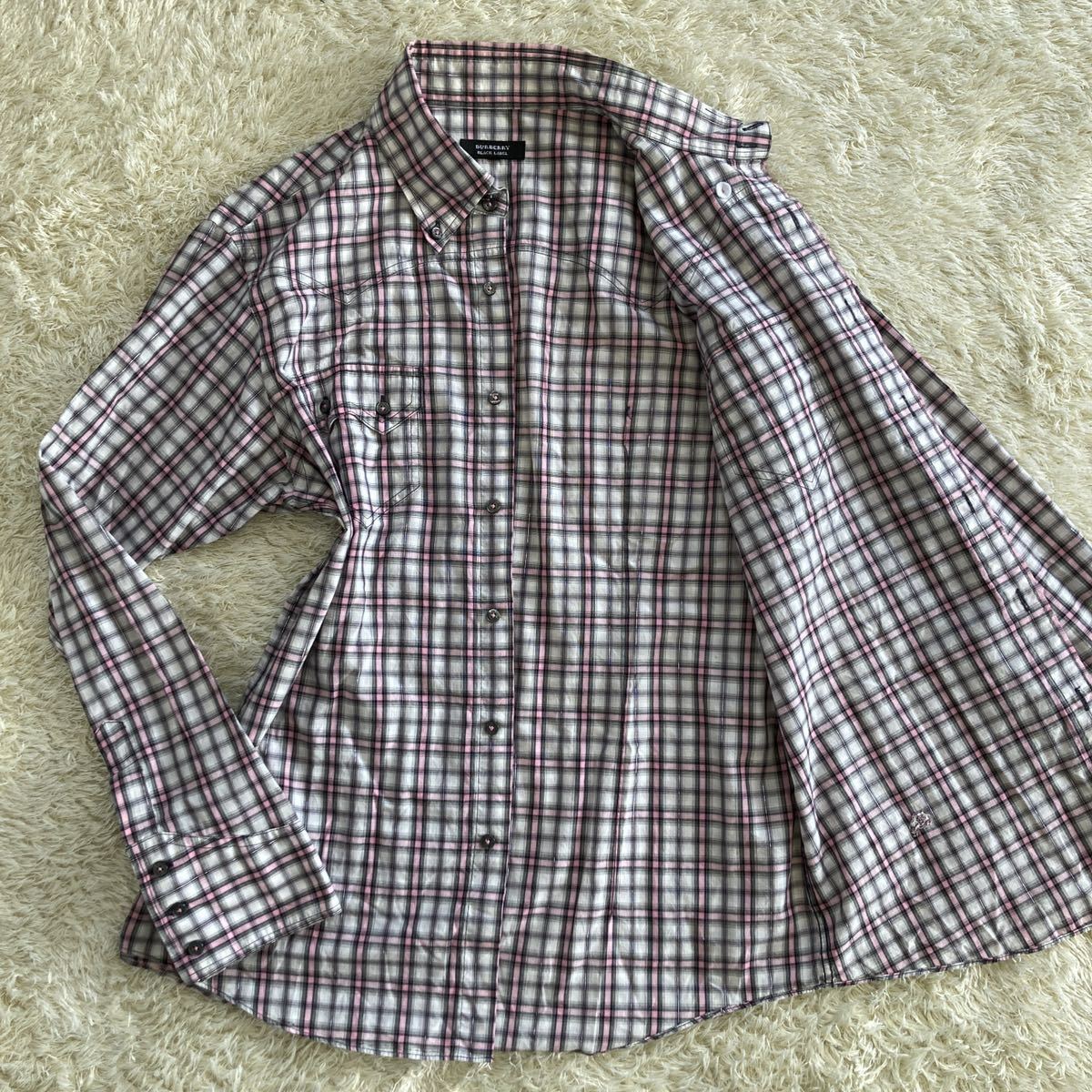 BURBERRY 希少 バーバリー ブラックレーベル 長袖シャツ BLACK LABEL 